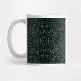 Teal Curves on a Black Background Mug